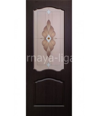 Дверь с ПВХ покрытием Азалия ДО (Темный орех)