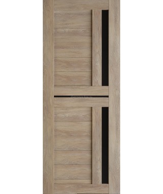 Дверь из экошпона Техно 9 Шале золотой (черное стекло)